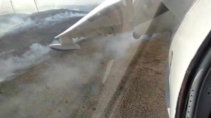 Тушение пожара самолетом Бе-200ЧС